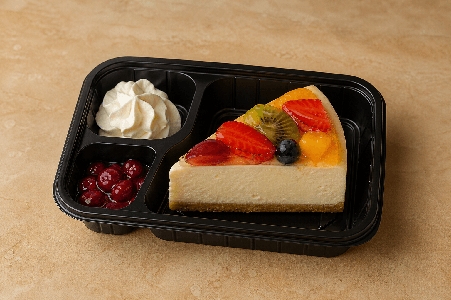 Photorealistic AE Fruit cheesecake slice dessert P08 food image by VDAMO