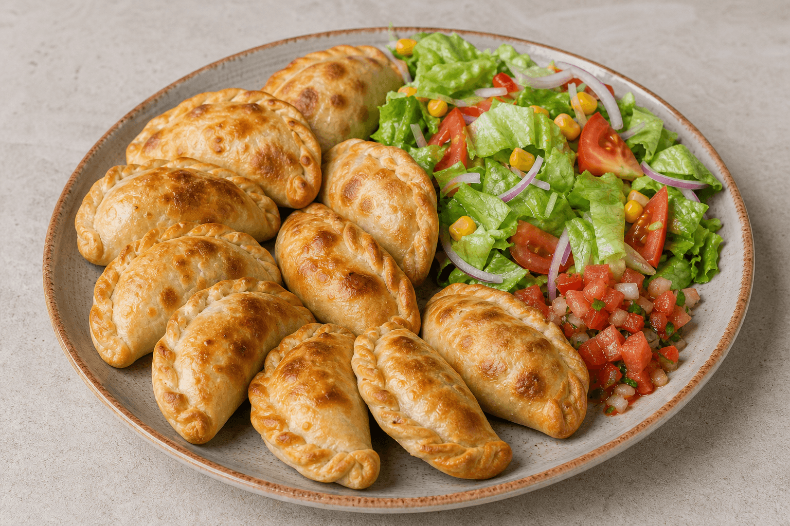 Photorealistic Latin empanada combo 012 P10 food image by VDAMO