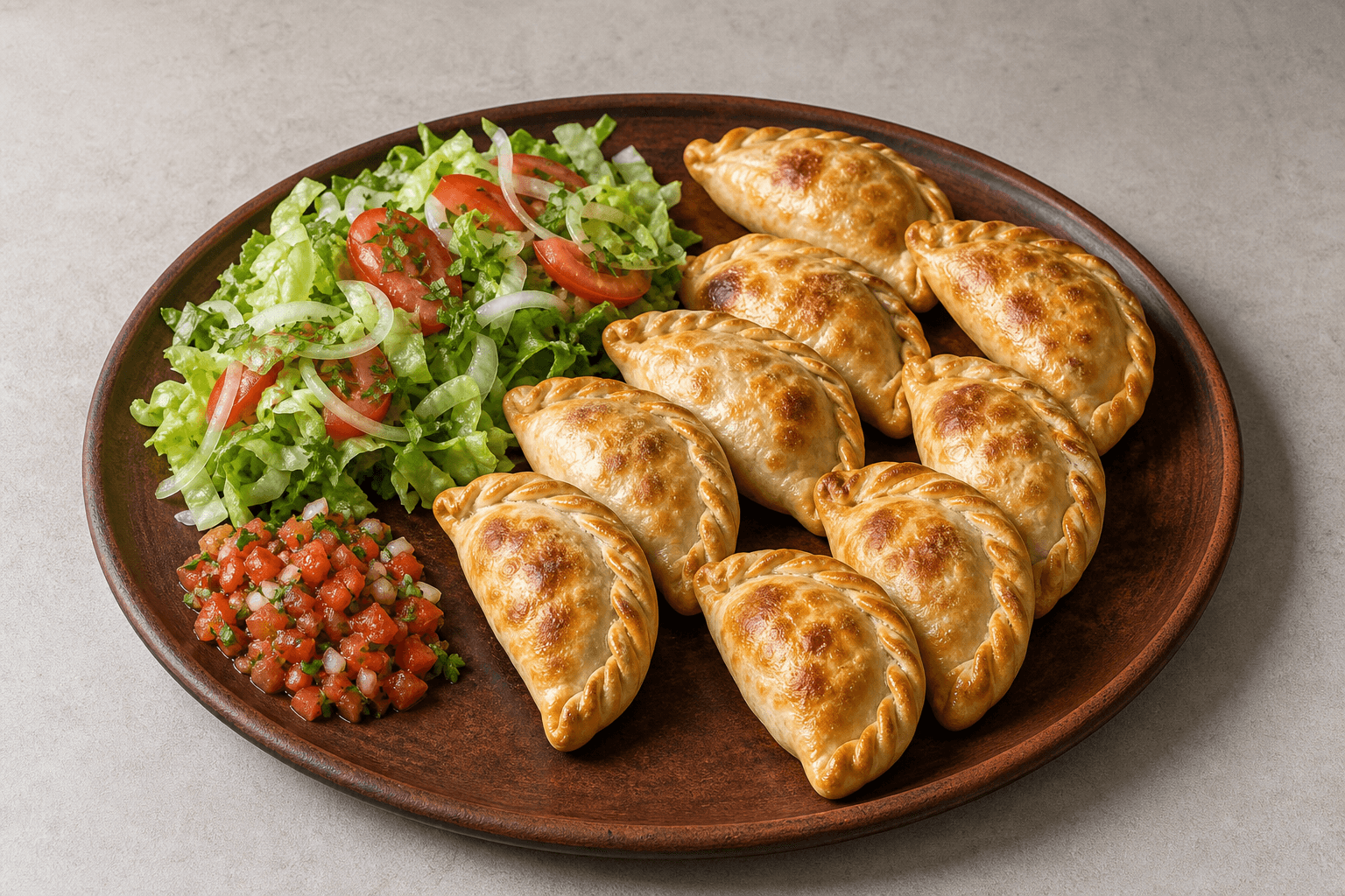 Photorealistic Latin empanada combo 028 P10 food image by VDAMO