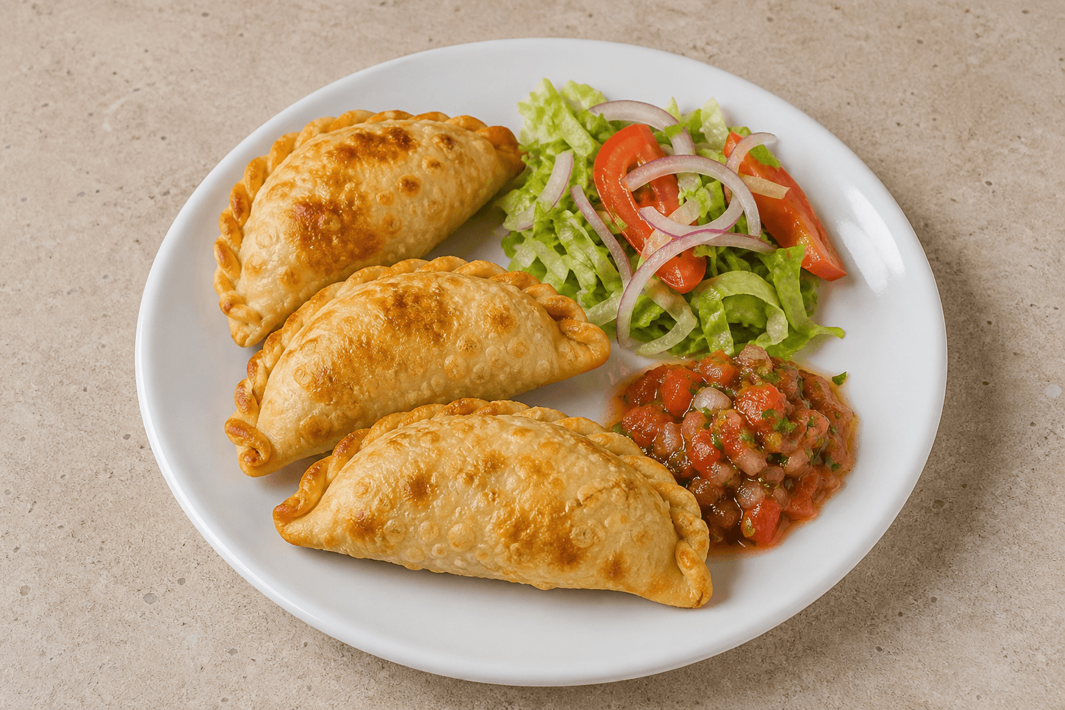 Photorealistic Latin empanada combo 060 P09 food image by VDAMO