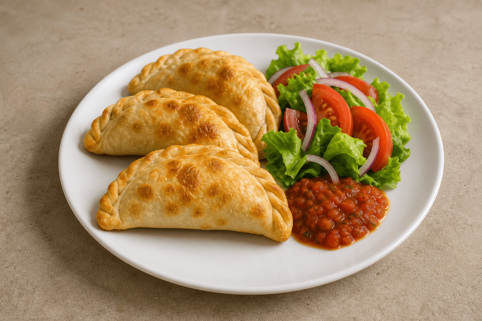 Photorealistic Latin empanada combo 068 P09 food image by VDAMO
