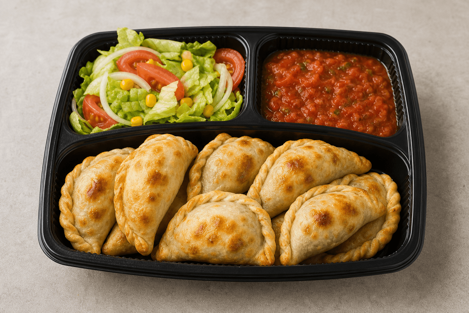 Photorealistic Latin empanada combo 076 P08 food image by VDAMO