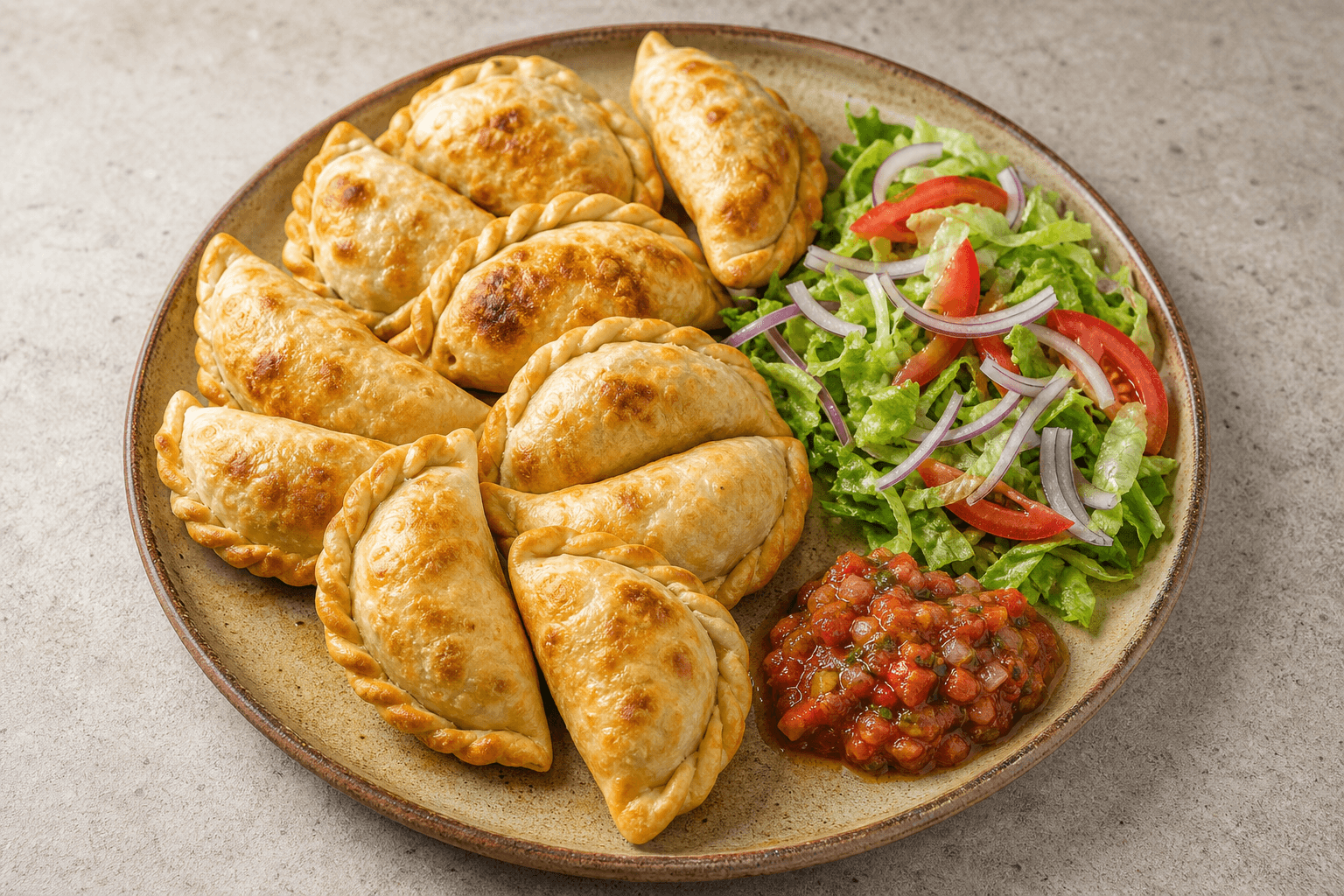 Photorealistic Latin empanada combo 084 P10 food image by VDAMO