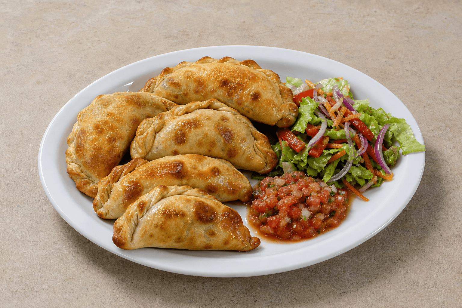 Photorealistic Latin empanada combo 092 P03 food image by VDAMO