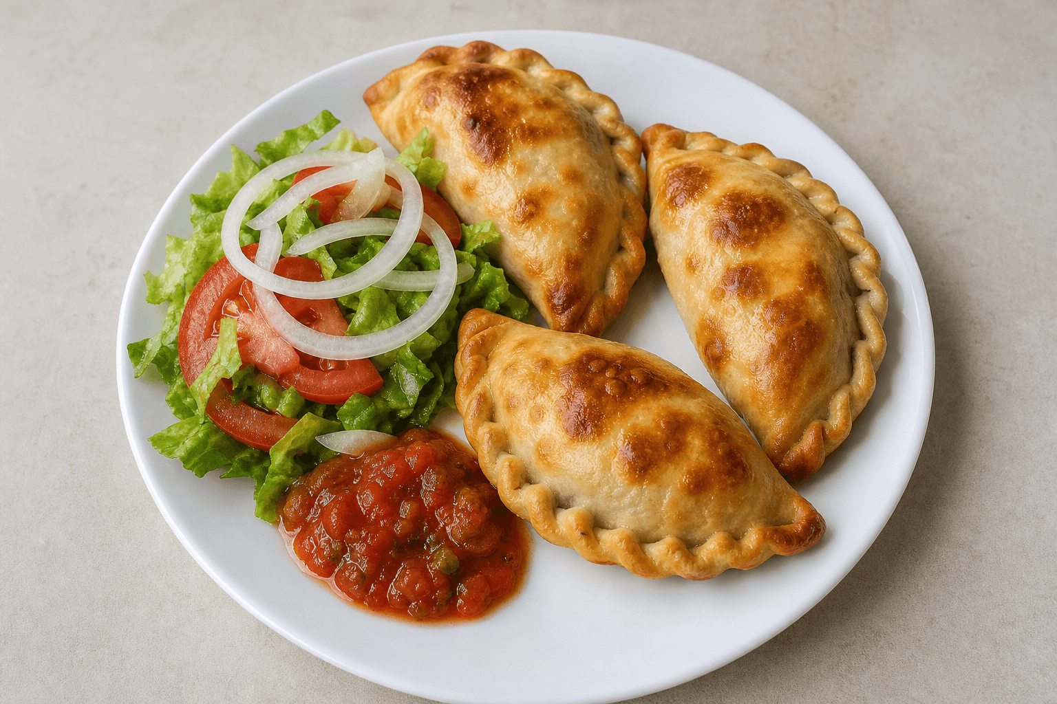Photorealistic Latin empanada combo 092 P09 food image by VDAMO