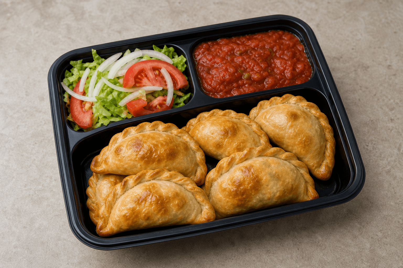 Photorealistic Latin empanada combo 108 P08 food image by VDAMO
