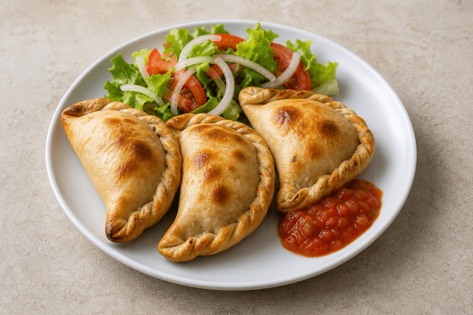 Photorealistic Latin empanada combo 124 P09 food image by VDAMO
