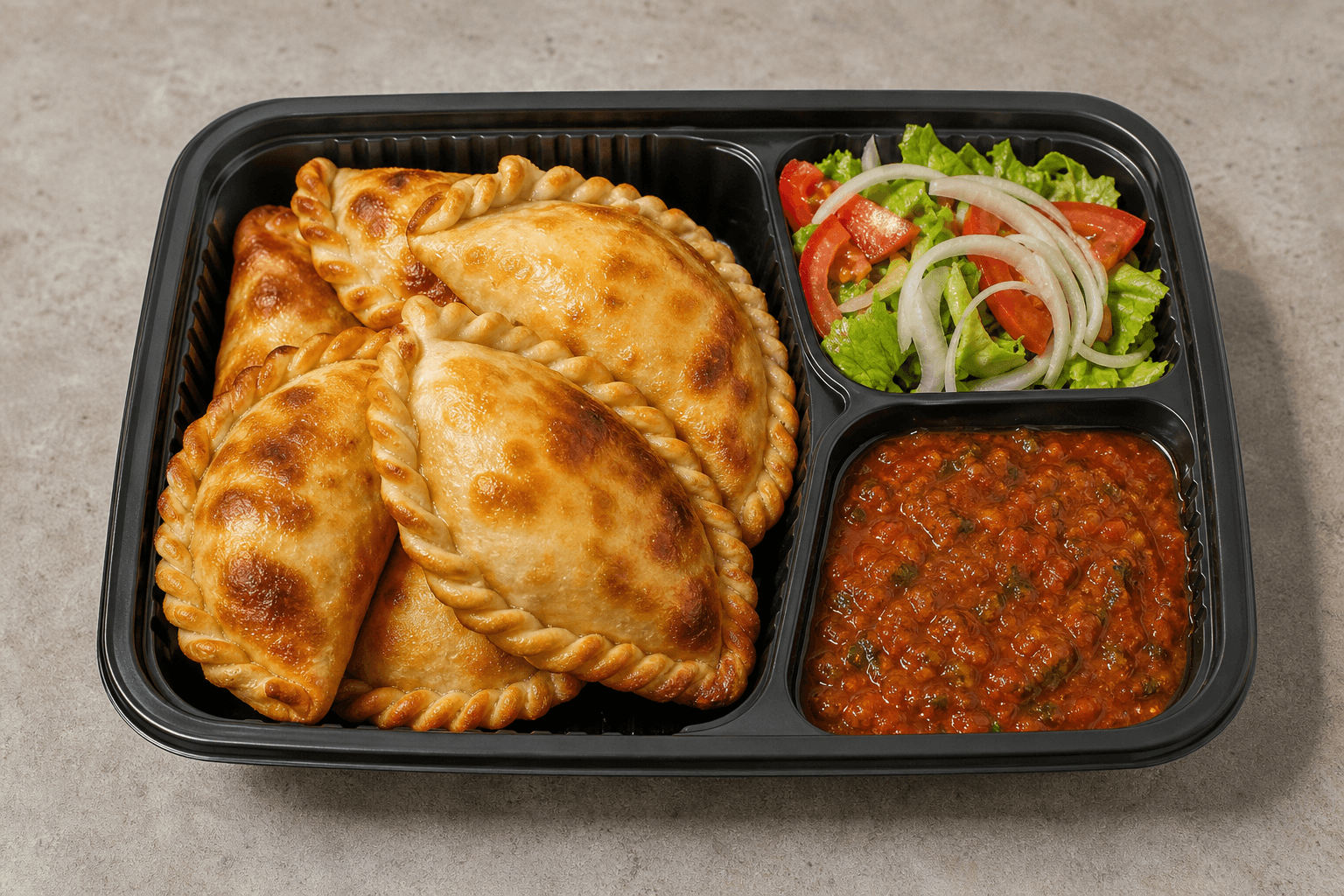 Photorealistic Latin empanada combo 132 P08 food image by VDAMO