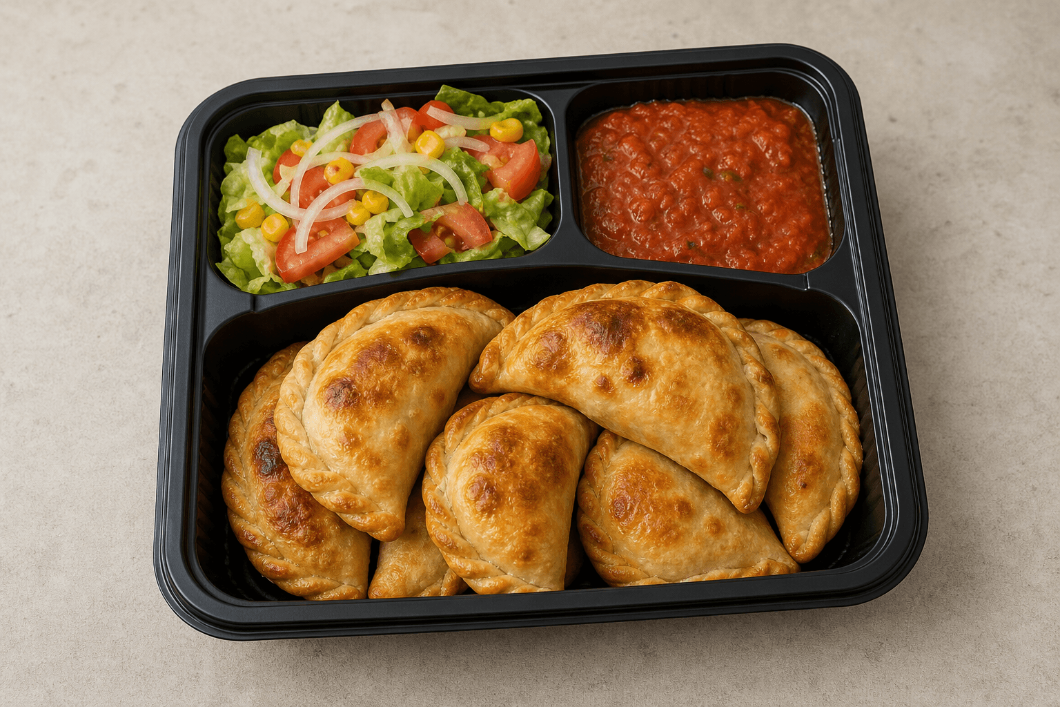 Photorealistic Latin empanada combo 148 P08 food image by VDAMO