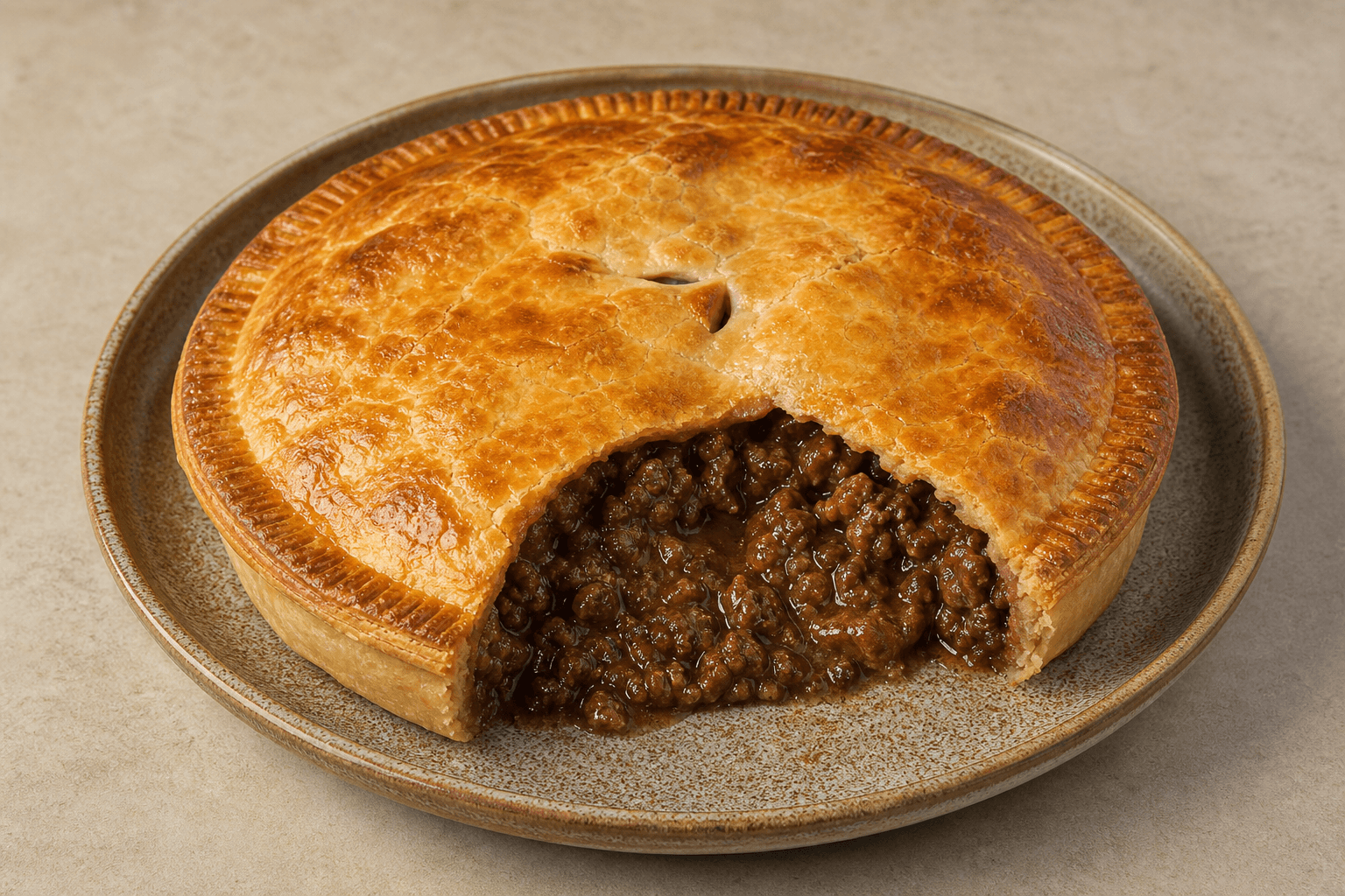 Photorealistic Australian meat pie menu-main p10 food image by VDAMO