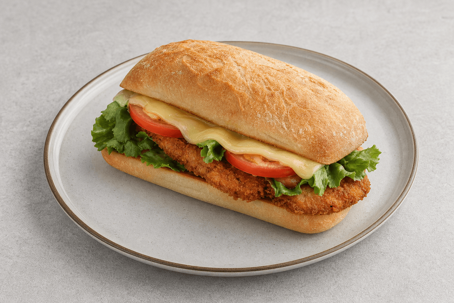 Photorealistic Chicken schnitzel roll menu-main p05 food image by VDAMO
