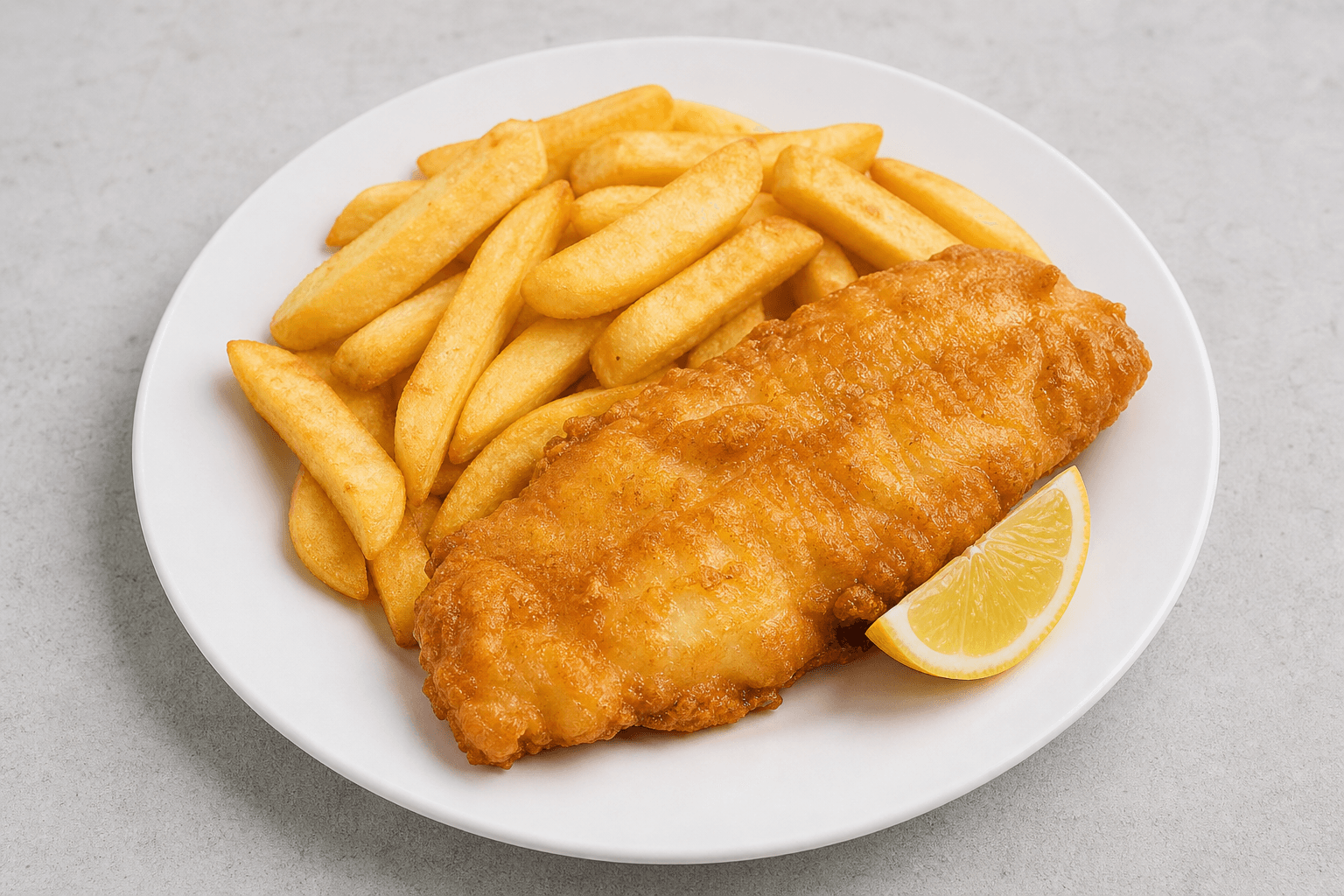 Photorealistic Barramundi fish and chips menu-main p02 food image by VDAMO
