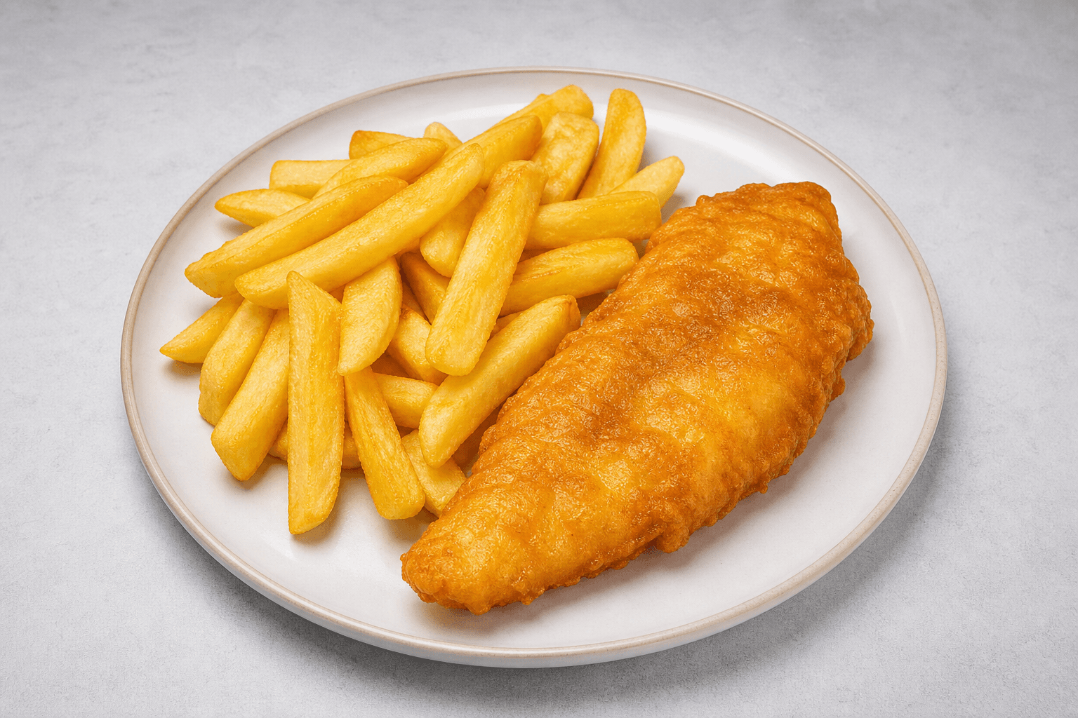 Photorealistic Barramundi fish and chips menu-main p10 food image by VDAMO