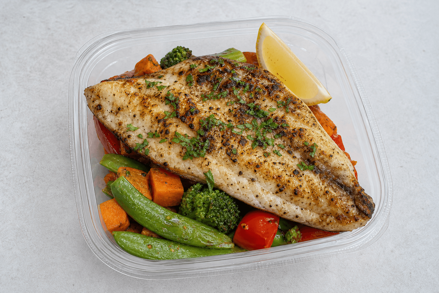 Photorealistic Grilled barramundi menu-main p07 food image by VDAMO