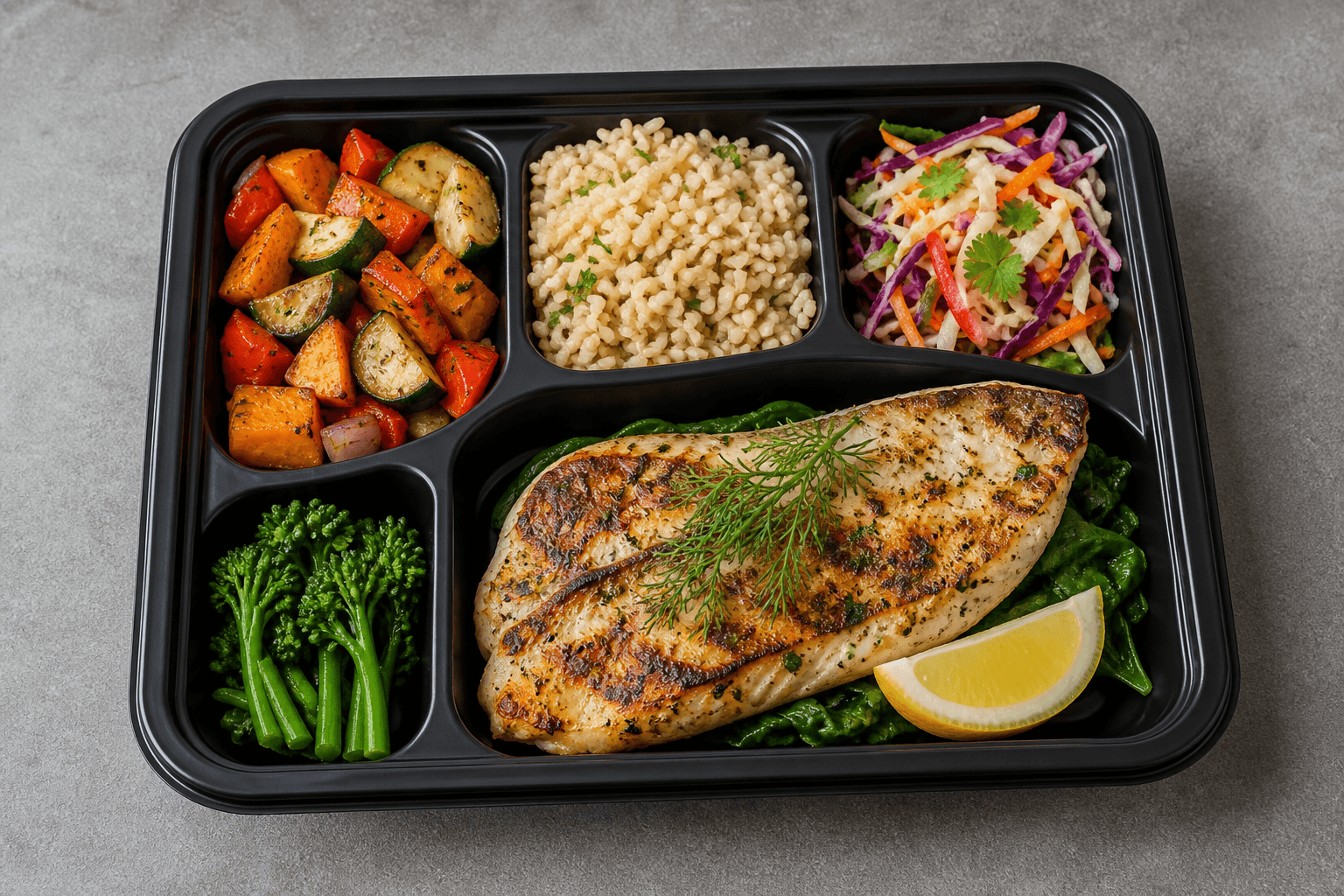 Photorealistic Grilled barramundi menu-main p08 food image by VDAMO