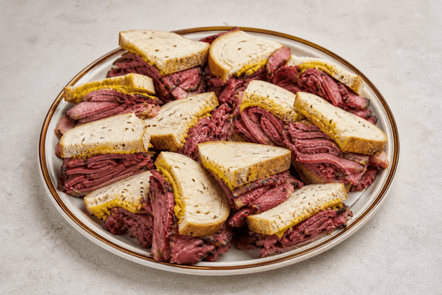Photorealistic Montreal smoked meat sandwich menu-main p10 food image by VDAMO