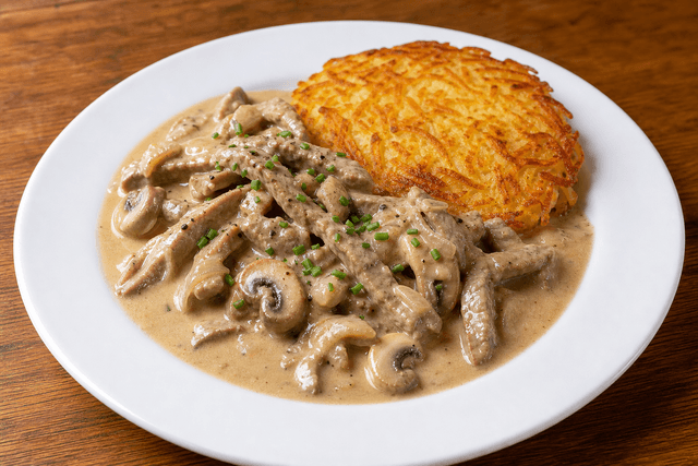 Photorealistic Zurcher geschnetzeltes menu-main food image by VDAMO