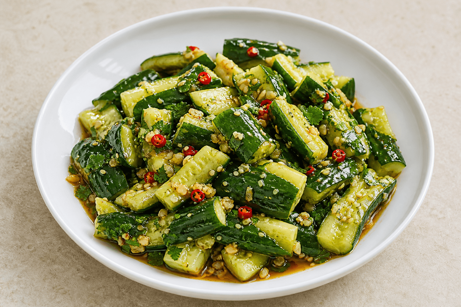 Photorealistic Cucumber salad menu-main p04 food image by VDAMO