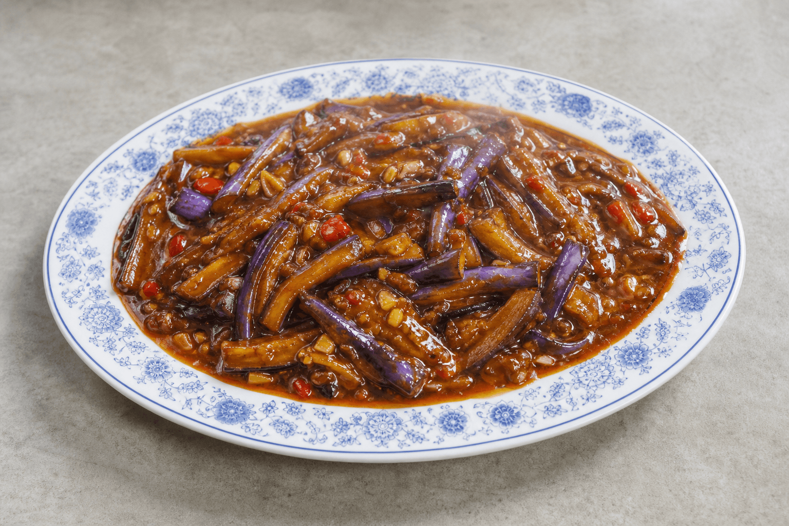Photorealistic Fish fragrant eggplant menu-main p03 food image by VDAMO