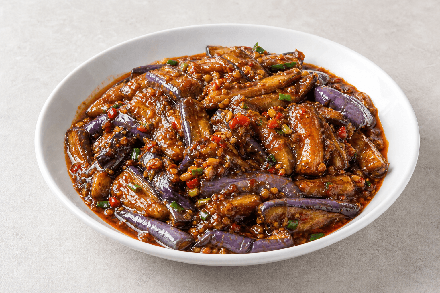 Photorealistic Fish fragrant eggplant menu-main p04 food image by VDAMO