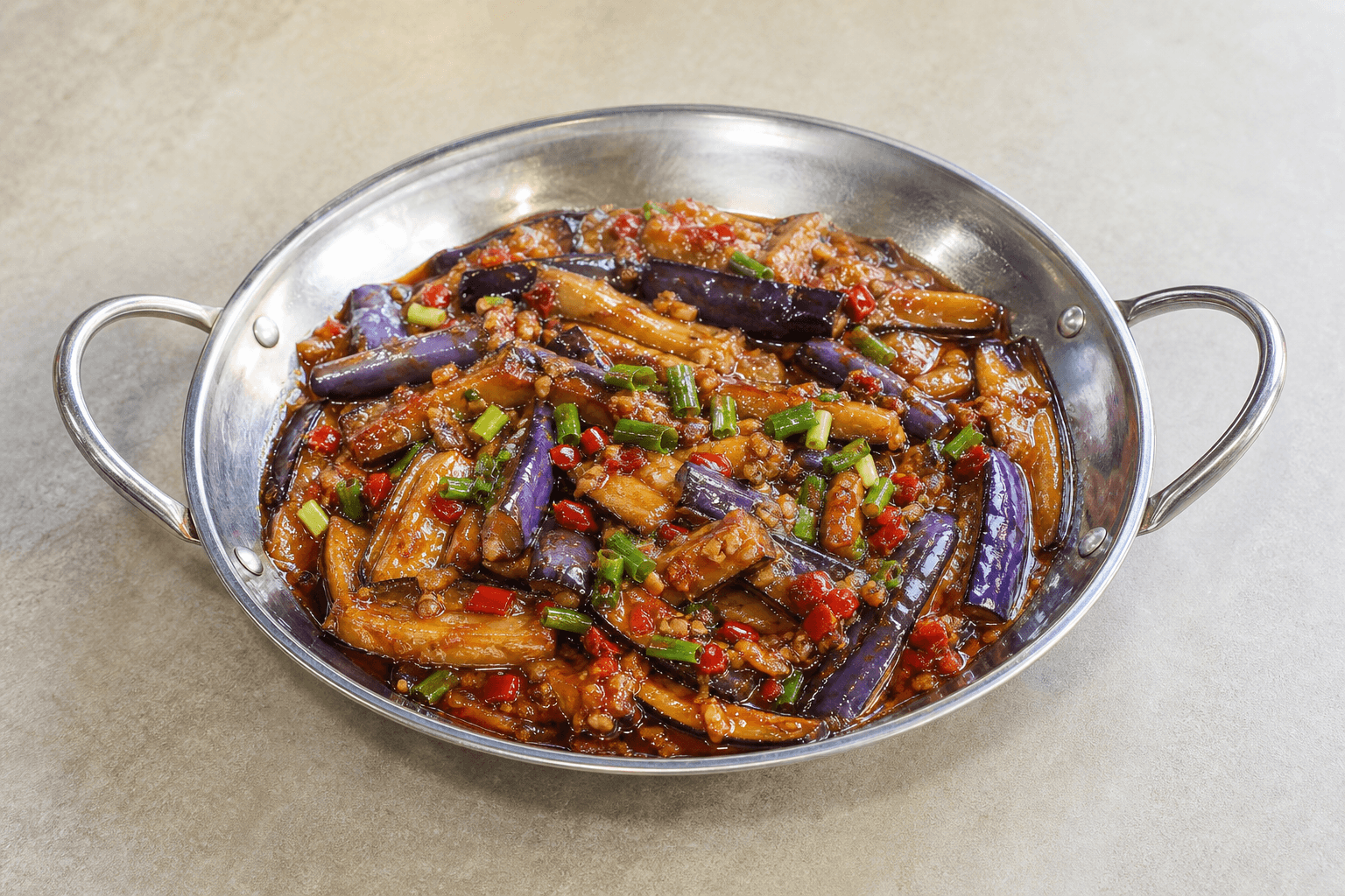 Photorealistic Fish fragrant eggplant menu-main p05 food image by VDAMO