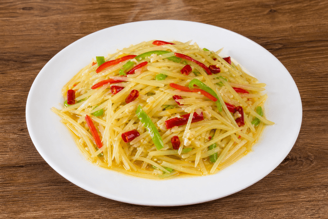 Photorealistic Sour and spicy shredded potato menu-main p01 food image by VDAMO