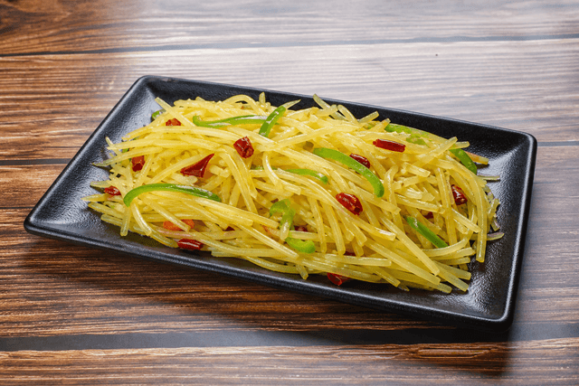 Photorealistic Sour and spicy shredded potato menu-main p02 food image by VDAMO