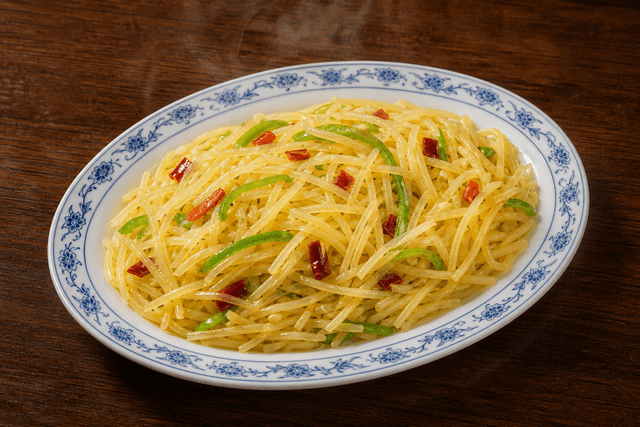 Photorealistic Sour and spicy shredded potato menu-main p03 food image by VDAMO