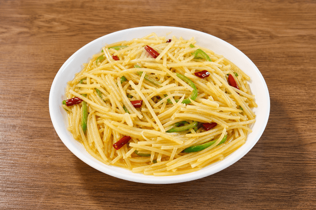 Photorealistic Sour and spicy shredded potato menu-main p04 food image by VDAMO