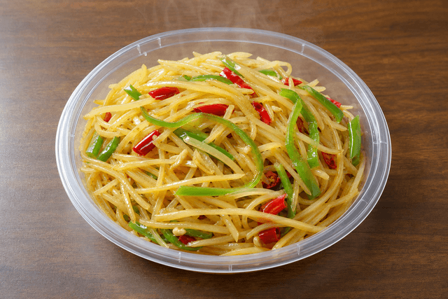 Photorealistic Sour and spicy shredded potato menu-main p07 food image by VDAMO