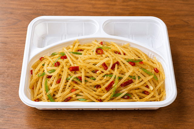 Photorealistic Sour and spicy shredded potato menu-main p08 food image by VDAMO
