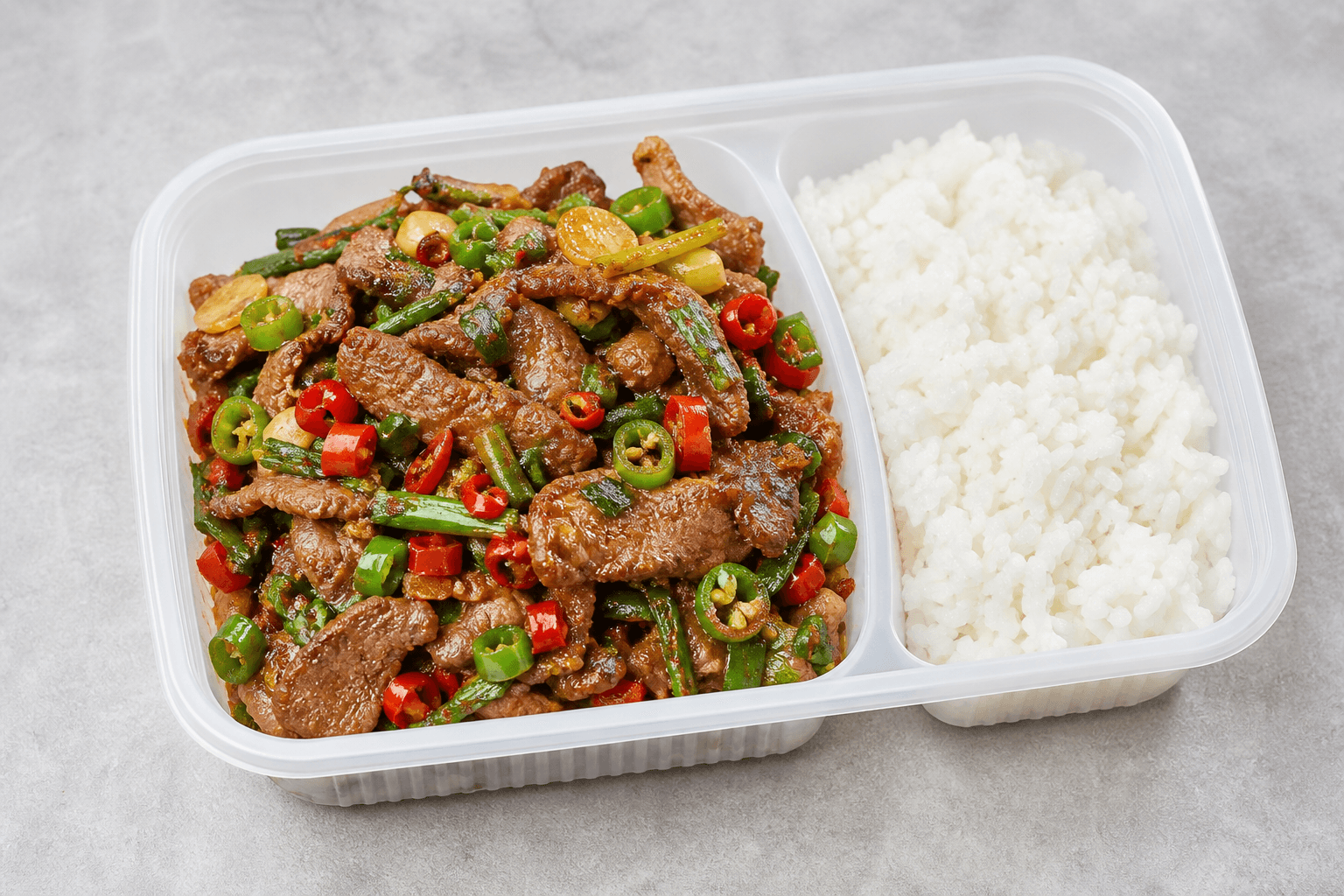 Photorealistic Stir-fried yellow beef menu-main p08 food image by VDAMO