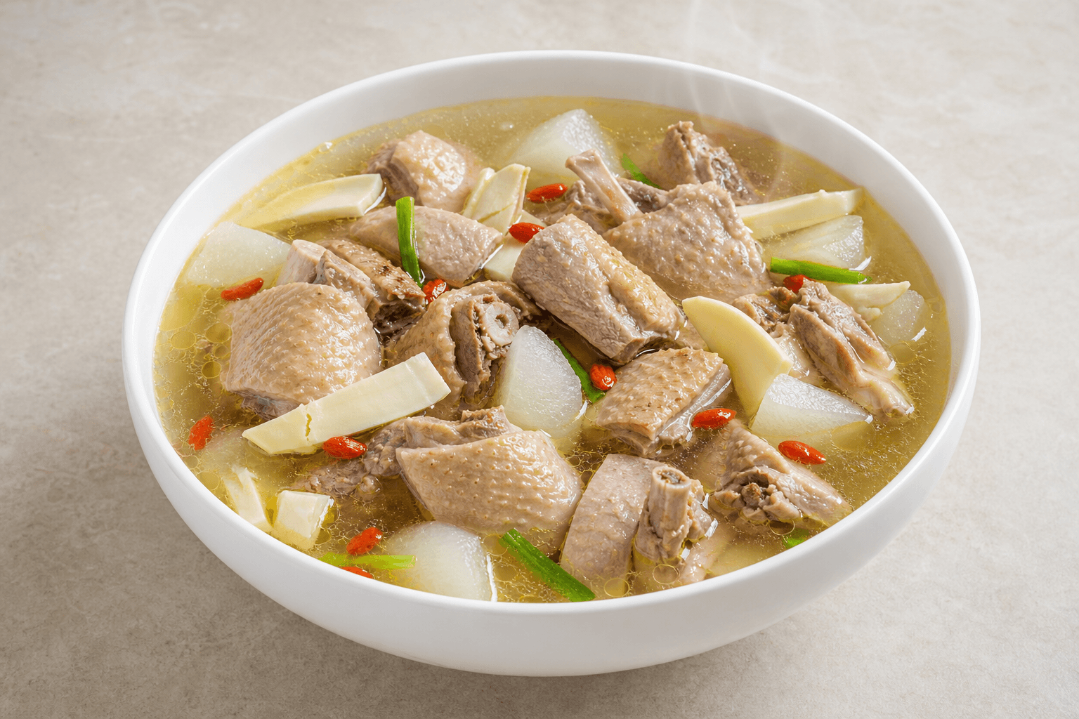 Photorealistic Duck soup menu-main p09 food image by VDAMO