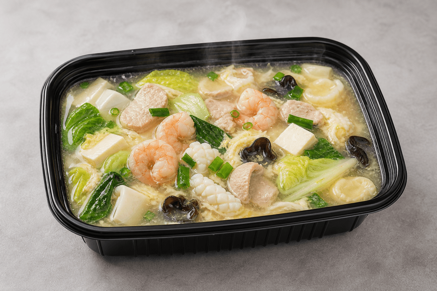 Photorealistic Three delicacies soup menu-main p06 food image by VDAMO