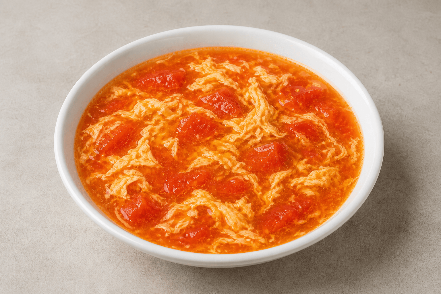 Photorealistic Tomato egg drop soup menu-main p01 food image by VDAMO