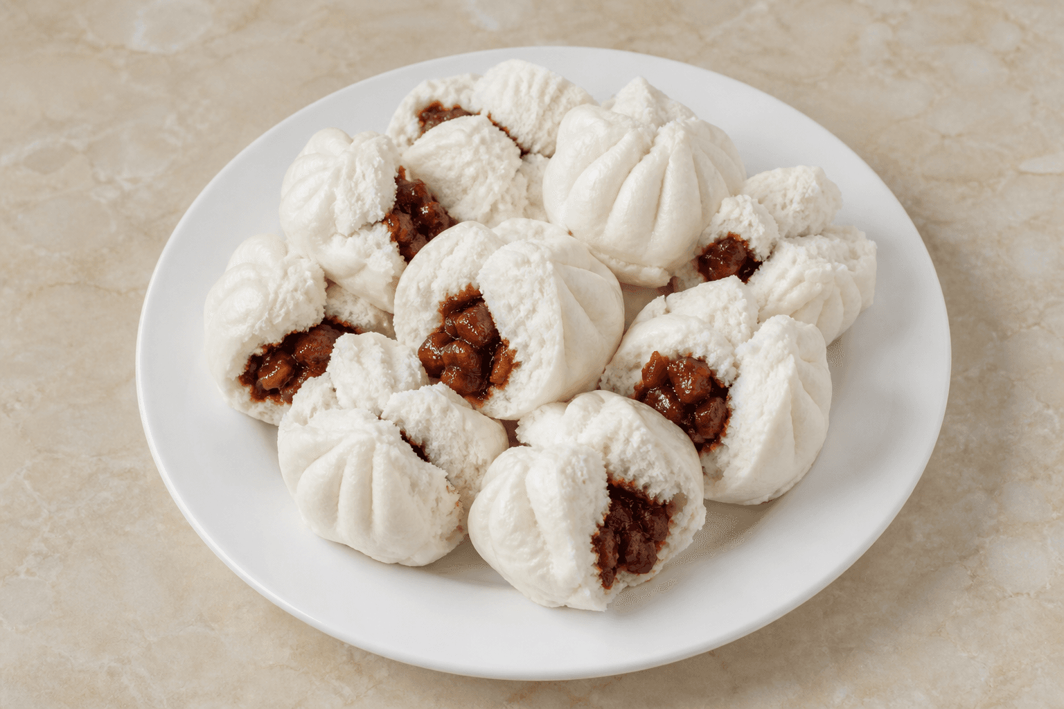 Photorealistic BBQ pork bun menu-main p01 food image by VDAMO