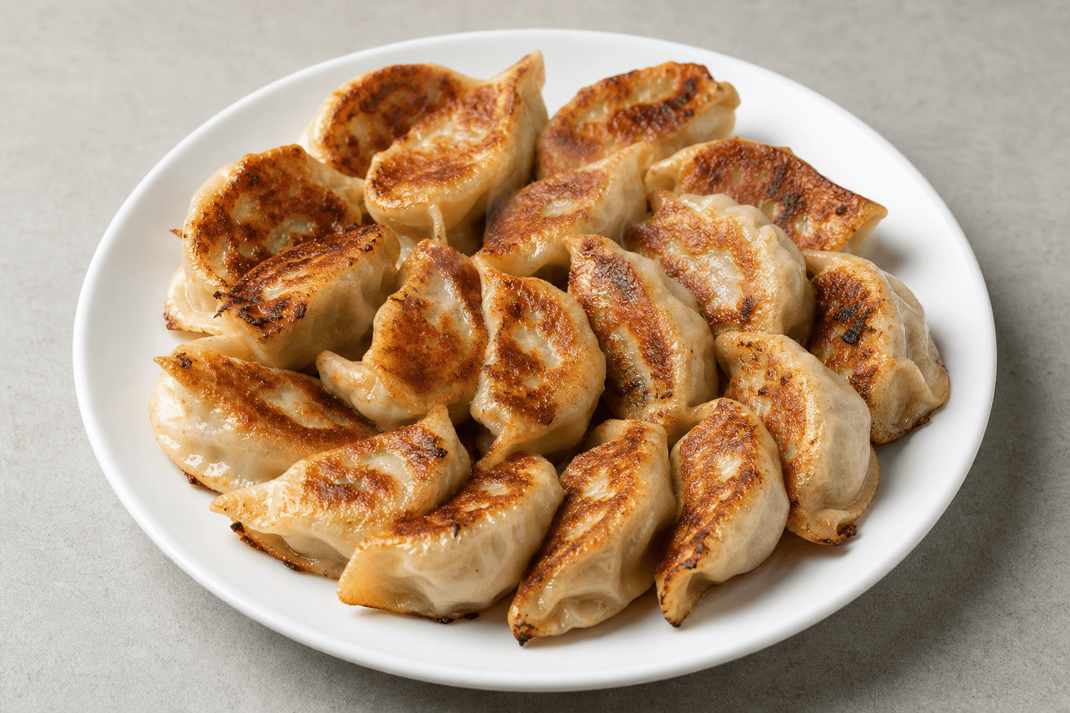 Photorealistic Pan-fried dumplings menu-main p01 food image by VDAMO