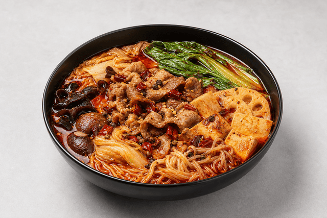 Photorealistic Spicy mala hot pot menu-main p05 food image by VDAMO
