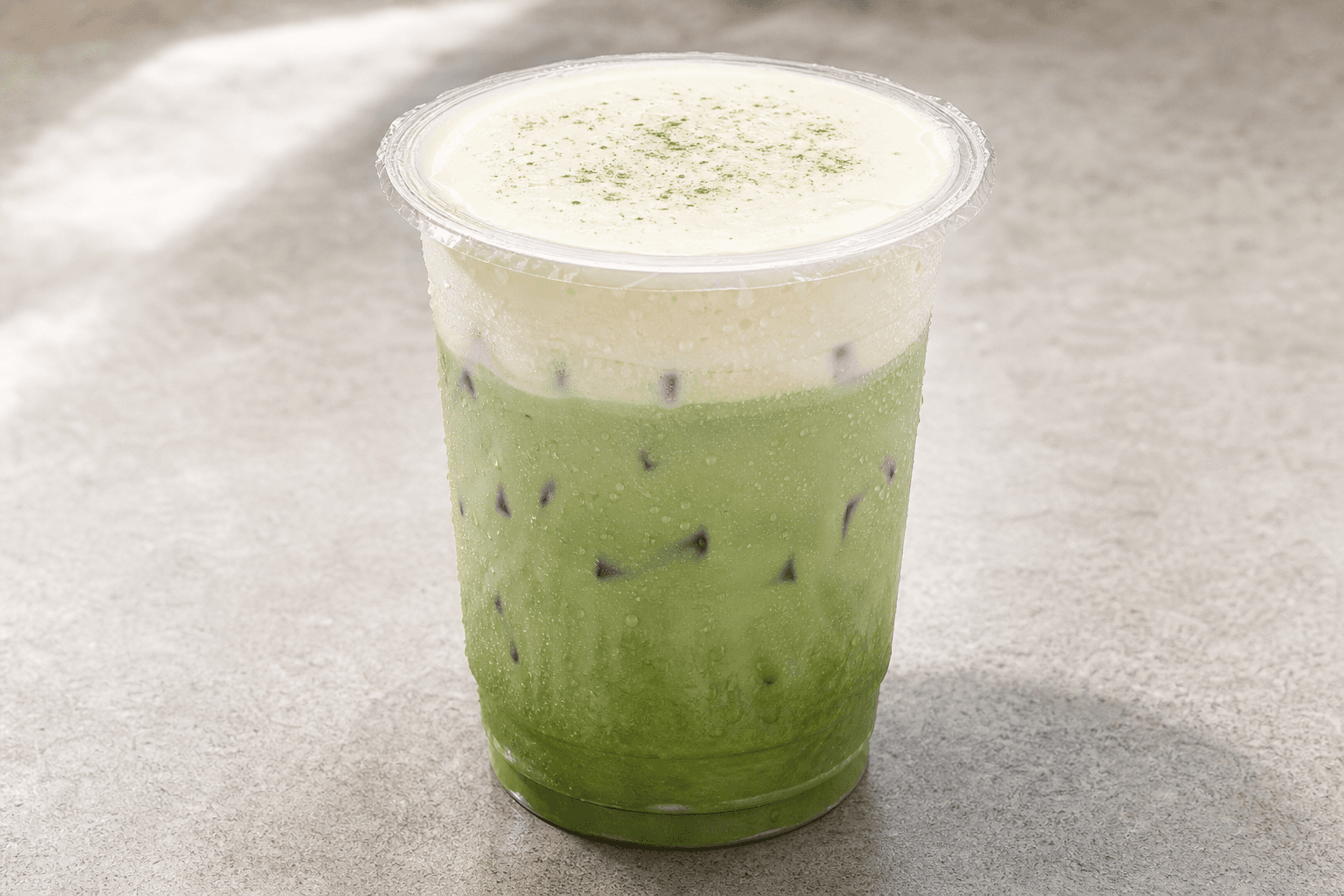 Photorealistic Cheese matcha latte menu-main p09 food image by VDAMO