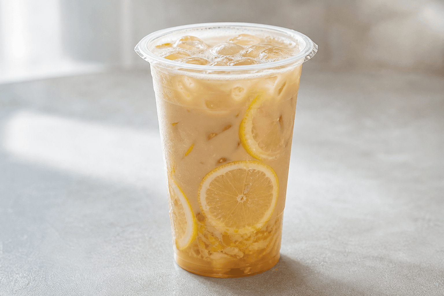 Photorealistic Lemon milk tea menu-main p10 food image by VDAMO