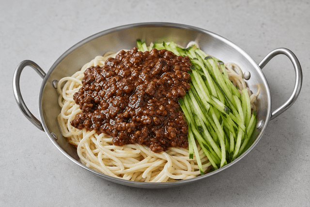 Photorealistic Beijing zhajiangmian menu-main p05 food image by VDAMO