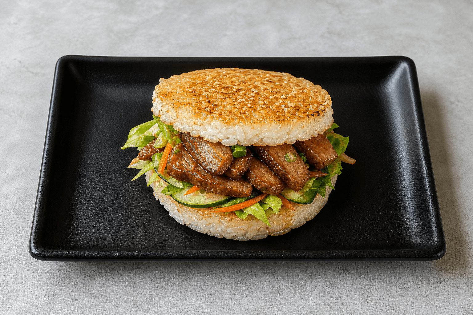Photorealistic Rice burger menu-main p02 food image by VDAMO