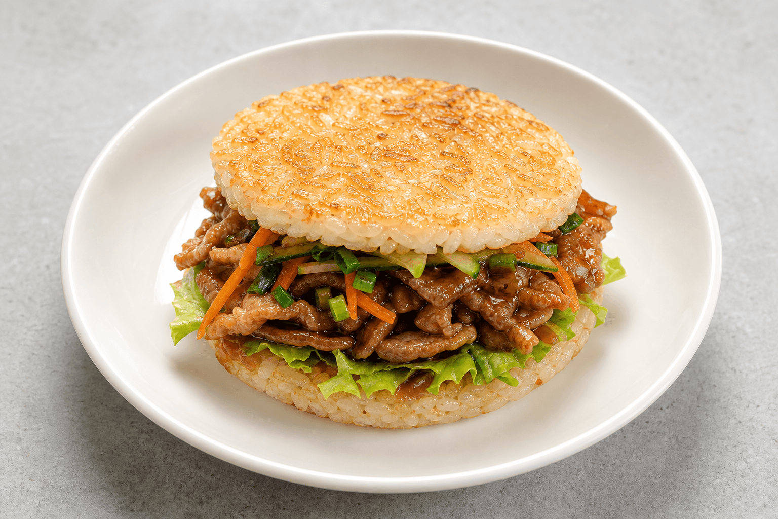 Photorealistic Rice burger menu-main p04 food image by VDAMO