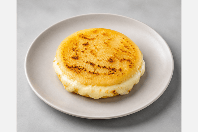 Photorealistic Arepa con queso menu-main p04 food image by VDAMO