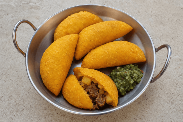 Photorealistic Colombian empanadas menu-main p05 food image by VDAMO