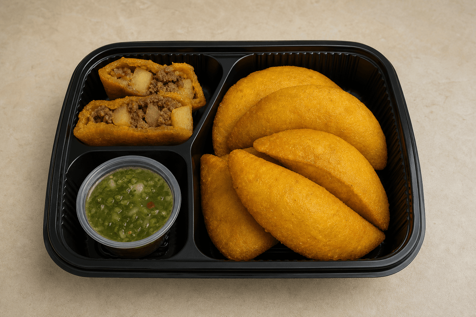 Photorealistic Colombian empanadas menu-main p08 food image by VDAMO
