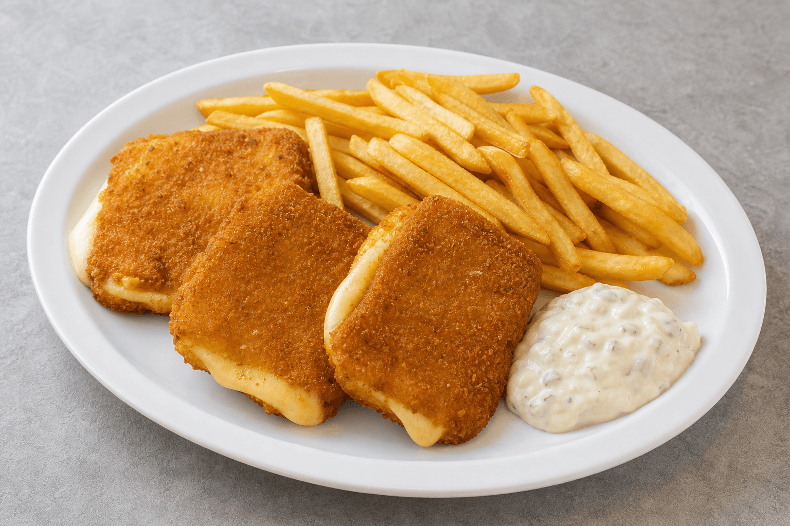 Photorealistic Czech fried cheese P03 food image by VDAMO