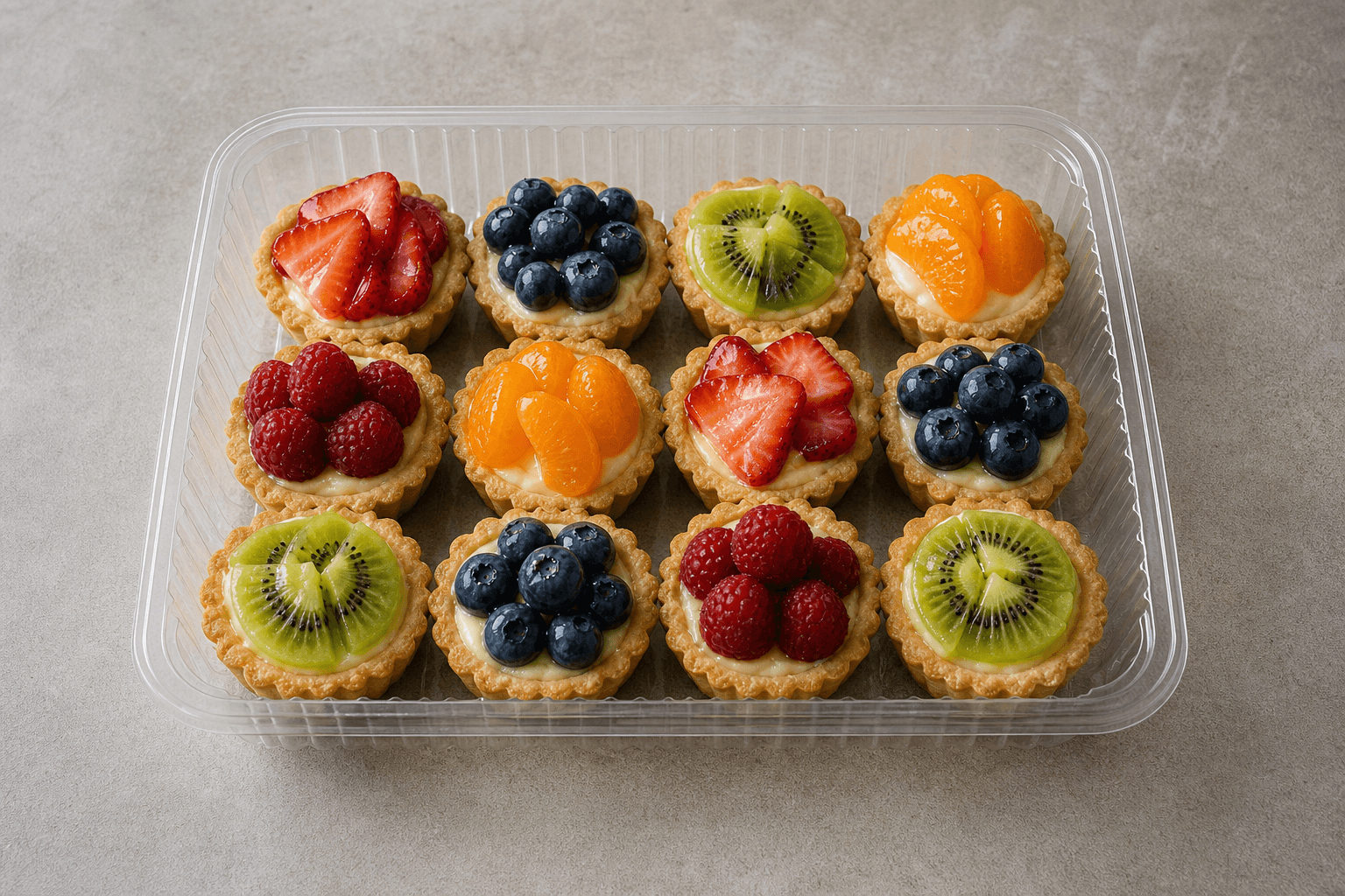 Photorealistic DE Mini fruit tart bakery menu-main p07 food image by VDAMO