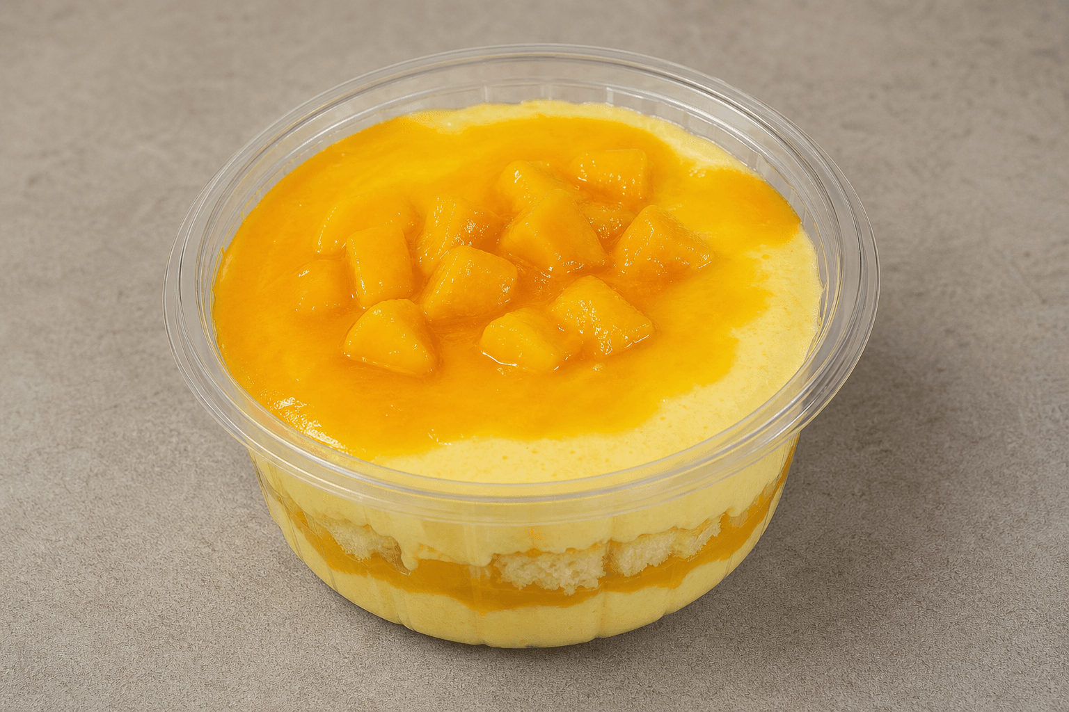 Photorealistic DE Mango pudding cup dessert P07 food image by VDAMO