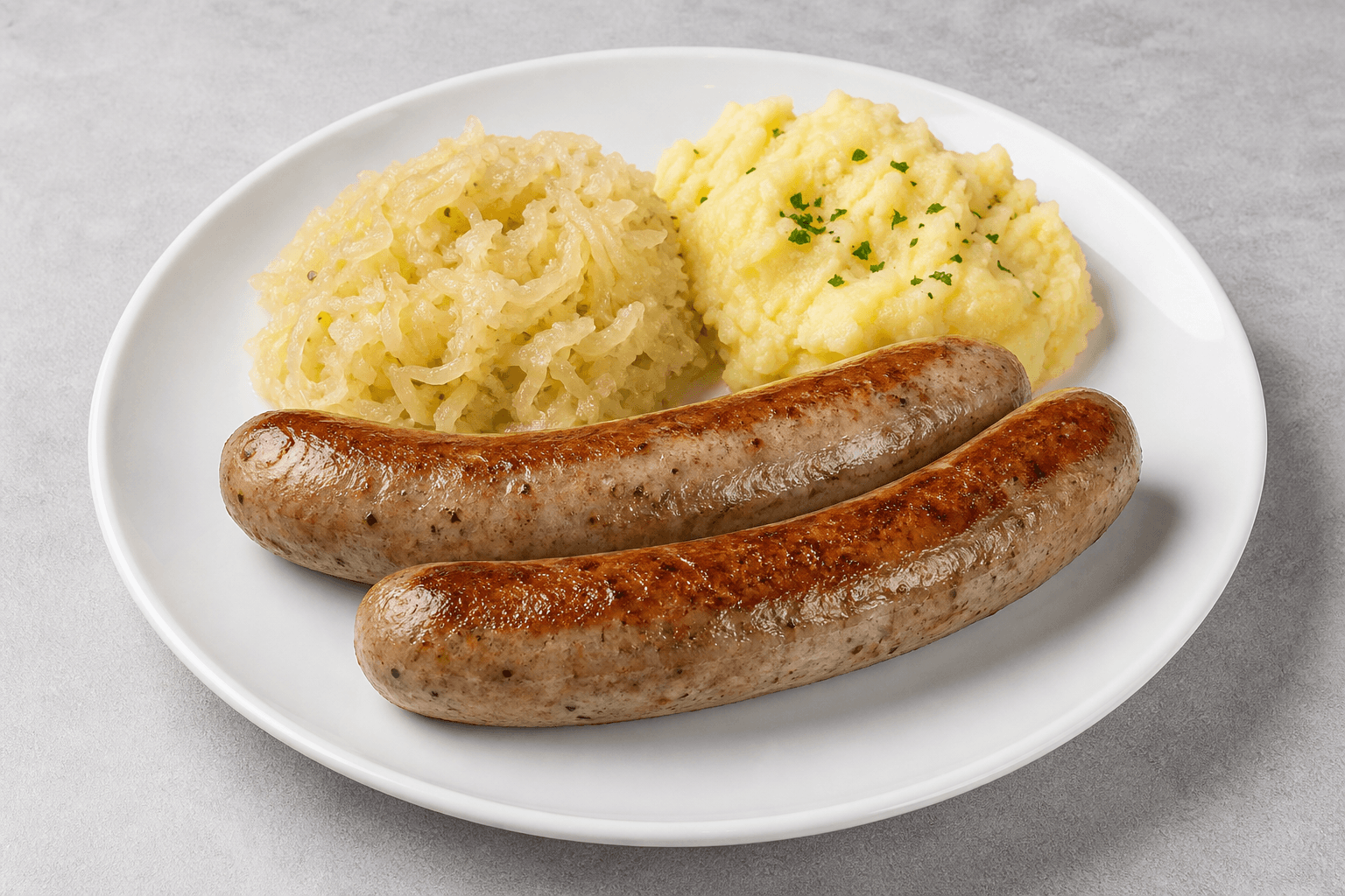 Photorealistic Bratwurst Teller menu-main p05 food image by VDAMO